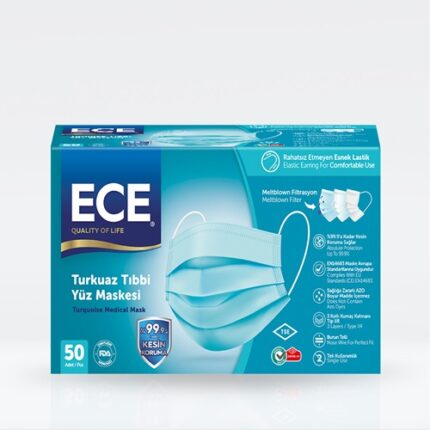 Turkuaz Tıbbi Yüz Maskesi