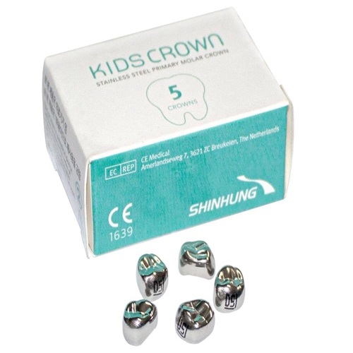 shinhung-kids-crown-pck-molar-refill-5-265635 Crown Pçk - Paslanmaz Çelik Kron Refil (Kidscrown) 5'li - Görsel 1